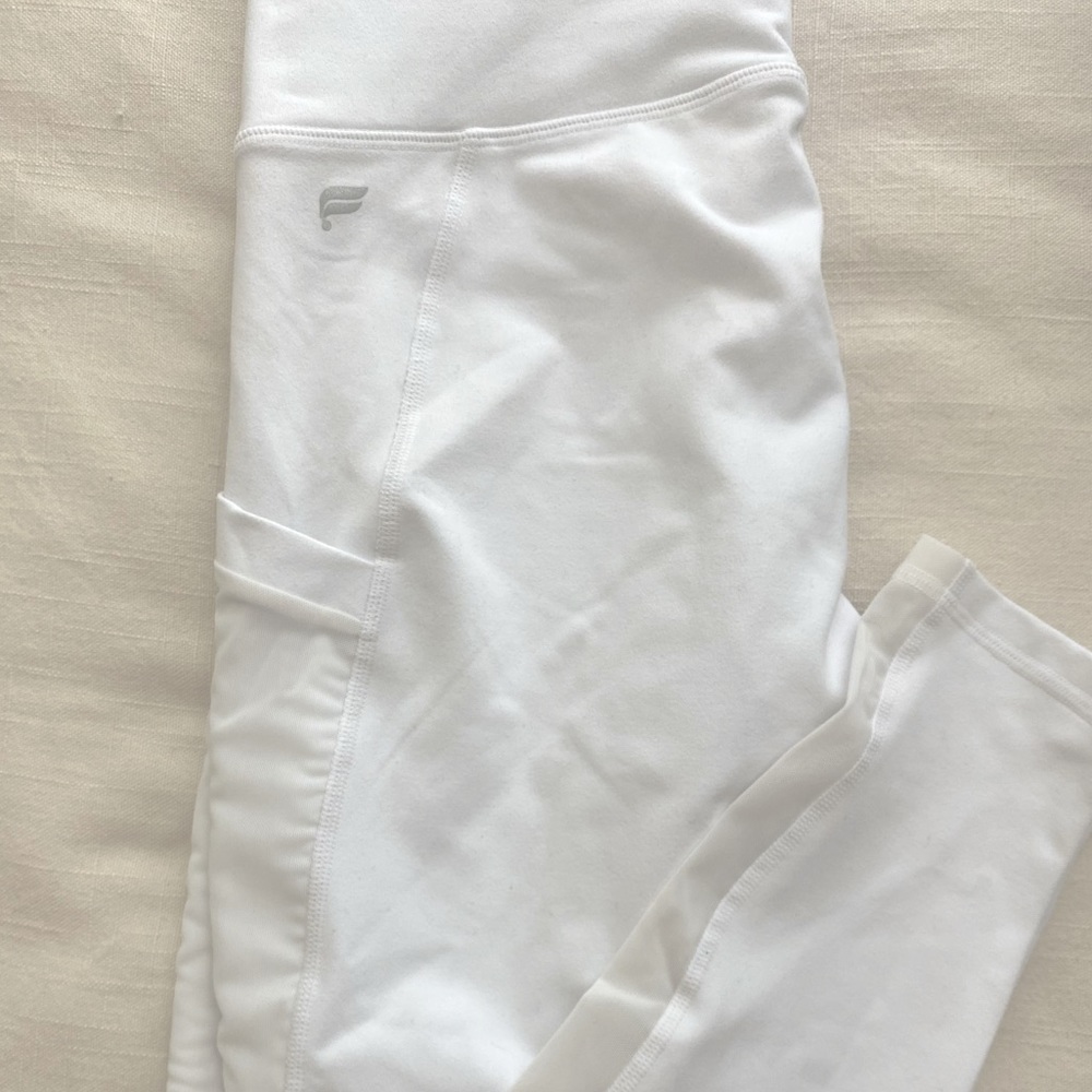 White fabletics leggings